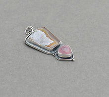 Agua Nueva Agate with Natural Druzy and Morganite Pendant.
