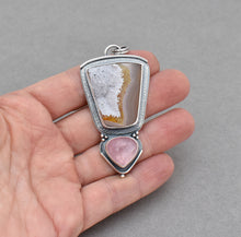 Agua Nueva Agate with Natural Druzy and Morganite Pendant.