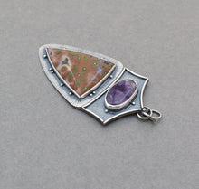 Amethyst Trapiche and Ocean Jasper Pendant. Substantial Jewelry.