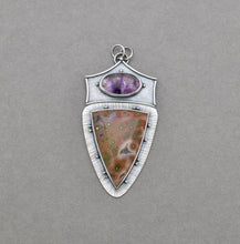 Amethyst Trapiche and Ocean Jasper Pendant. Substantial Jewelry.