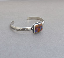 Boulder Opal Cuff Bracelet with Rumble Texture.