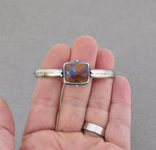 Boulder Opal Cuff Bracelet with Rumble Texture.