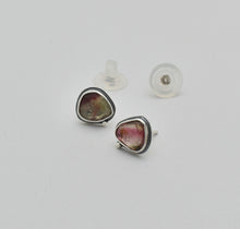 Tourmaline Stud Earrings. Multi Color Gemstone Post Earrings.