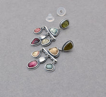 Tourmaline Chandelier Post Drop Earrings. Colorful Earrings.
