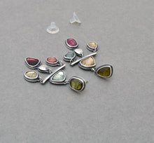 Tourmaline Chandelier Post Drop Earrings. Colorful Earrings.