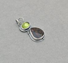 Peridot and Fire Agate Pendant.