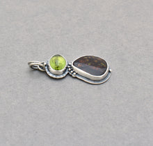 Peridot and Fire Agate Pendant.