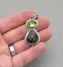 Peridot and Fire Agate Pendant.