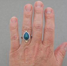Ethiopian Opal Ring. Blue with Flash. Size 7.