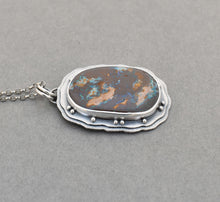 Boulder Opal Pendant. Layered Textured Bits of Light.