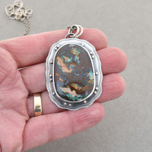 Boulder Opal Pendant. Layered Textured Bits of Light.