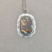 Boulder Opal Pendant. Layered Textured Bits of Light.