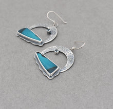 Chrysocolla Crescent Moon Earrings.
