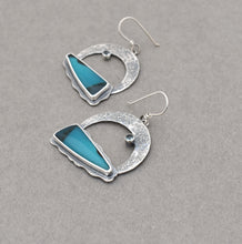 Chrysocolla Crescent Moon Earrings.