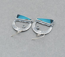Chrysocolla Crescent Moon Earrings.