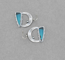 Chrysocolla Crescent Moon Earrings.
