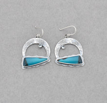 Chrysocolla Crescent Moon Earrings.