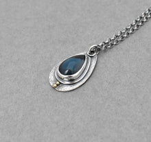 Petite Textured London Blue Topaz Necklace.