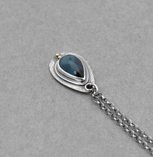 Petite Textured London Blue Topaz Necklace.