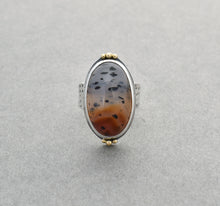 Montana Agate Ring. High Dome. Size 7.5