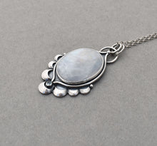 Moonstone Pendant with Crescent Accents.
