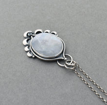 Moonstone Pendant with Crescent Accents.