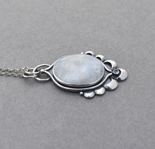 Moonstone Pendant with Crescent Accents.