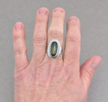 Cat's Eye Tourmaline Ring. Olive Green Tourmaline. Size 7.75