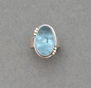 Aquamarine Ring. High Dome Gemstone. Size 8.