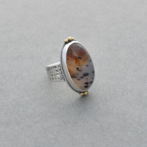 Montana Agate Ring. High Dome. Size 7.5